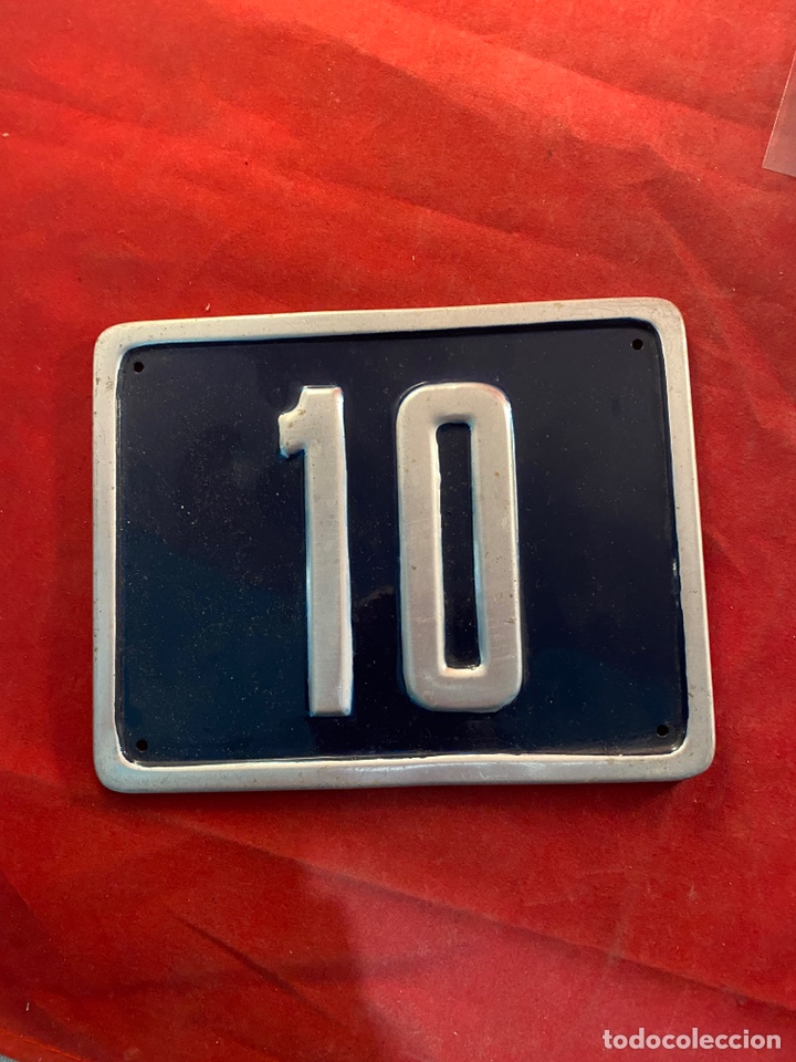 Antiques: Placa esmaltada numero casa 10