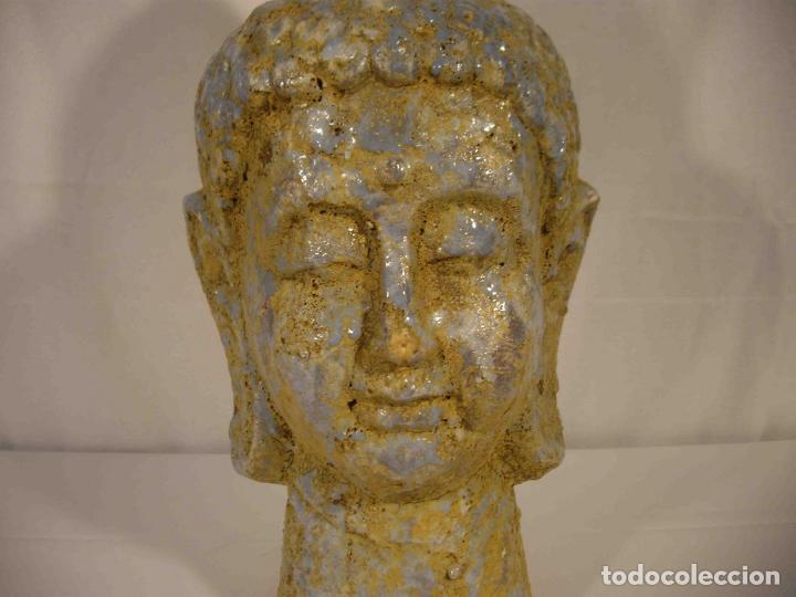 Antig&uuml;edades: FIGURA BUSTO BARRO ESMALTADO - Foto 2