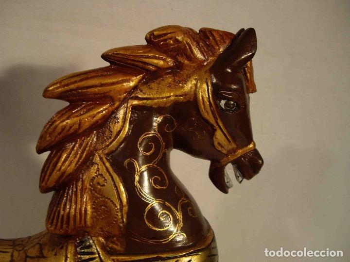 Antig&uuml;edades: FIGURA CABALLO MADERA - Foto 7