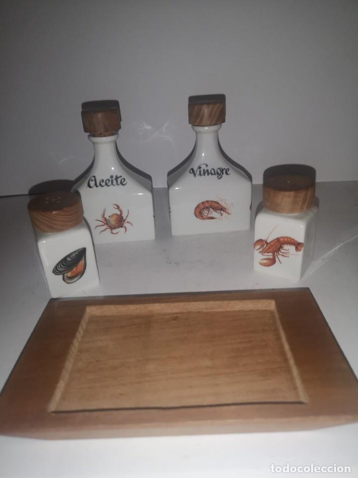 Antig&uuml;edades: Convoy vinagrera y aceitero de Limoges - Foto 1