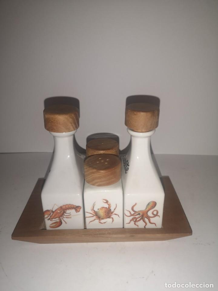 Antig&uuml;edades: Convoy vinagrera y aceitero de Limoges - Foto 3