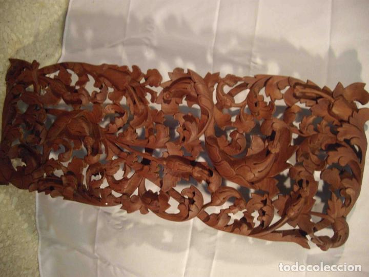 Antig&uuml;edades: PANEL TALLA FLORES 92X35 - Foto 2