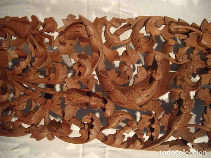 Antig&uuml;edades: PANEL TALLA FLORES 92X35 - Foto 4