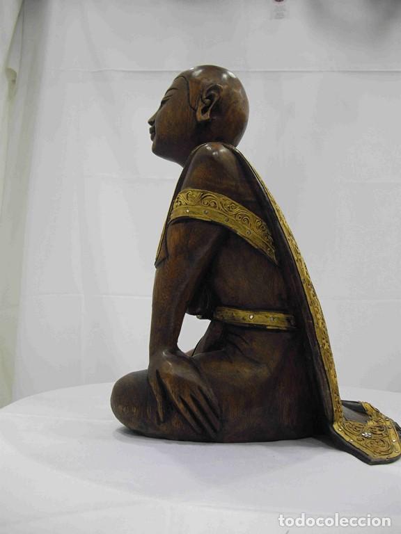 Antig&uuml;edades: FIGURA INDIO MADERA DORADOS - Foto 2