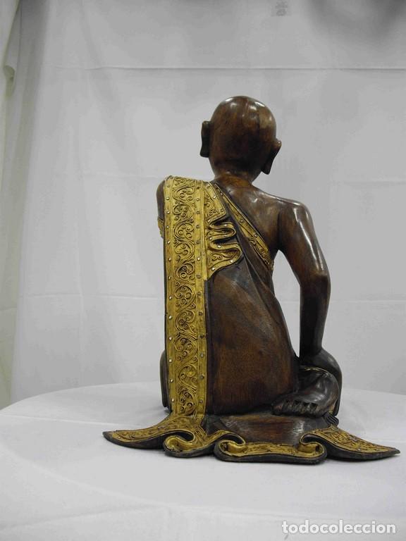 Antig&uuml;edades: FIGURA INDIO MADERA DORADOS - Foto 3