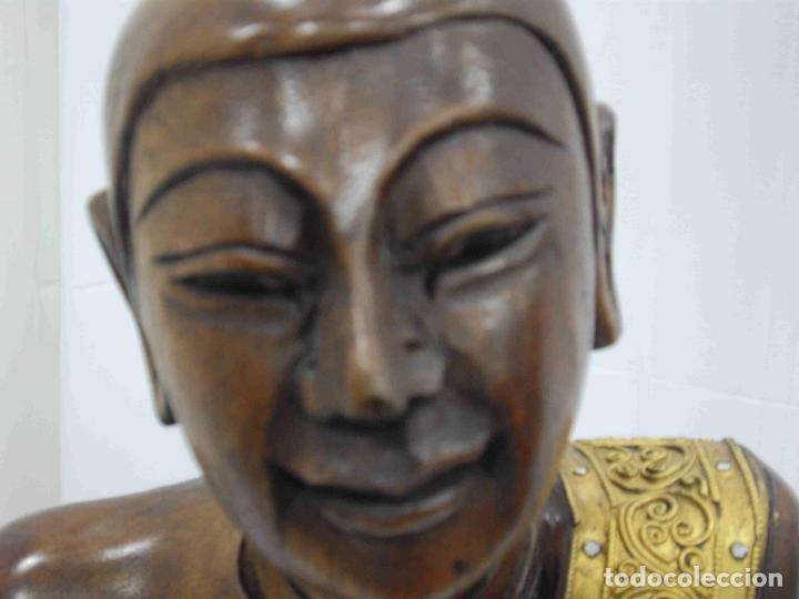Antig&uuml;edades: FIGURA INDIO MADERA DORADOS - Foto 6