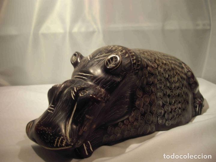 Antig&uuml;edades: HIPOPOTAMO EXTRA LARG MARRON - Foto 2