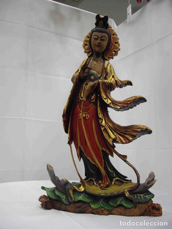 Antig&uuml;edades: KWAN YIN DE PIE DECOR 60CM - Foto 1