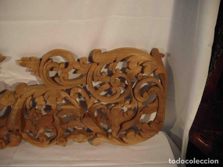 Antig&uuml;edades: PANEL MADERA TALLA FLOR IZQUIERDA - Foto 4