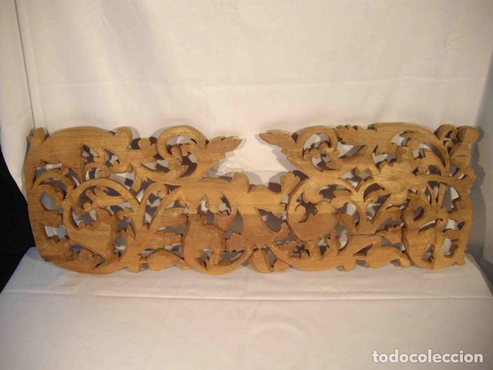 Antig&uuml;edades: PANEL MADERA TALLA FLOR IZQUIERDA - Foto 7