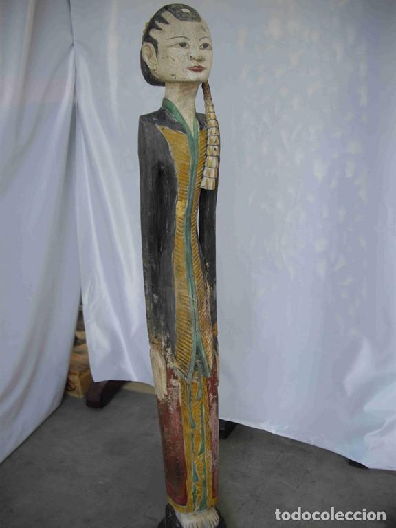 Antig&uuml;edades: MUJER DELGADA MADERA DIADEMA - Foto 2