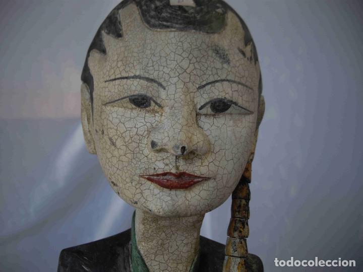 Antig&uuml;edades: MUJER DELGADA MADERA DIADEMA - Foto 4