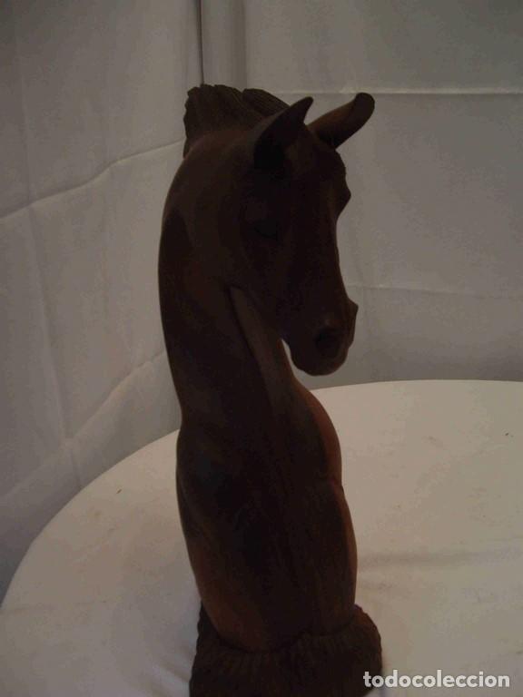Antig&uuml;edades: BUSTO CABALLO MADERA - Foto 2