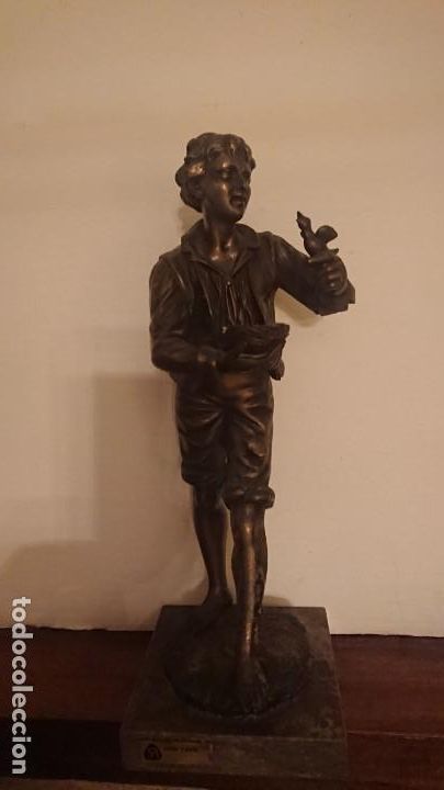 Antig&uuml;edades: Figura bronze Serra y Rami - Foto 3