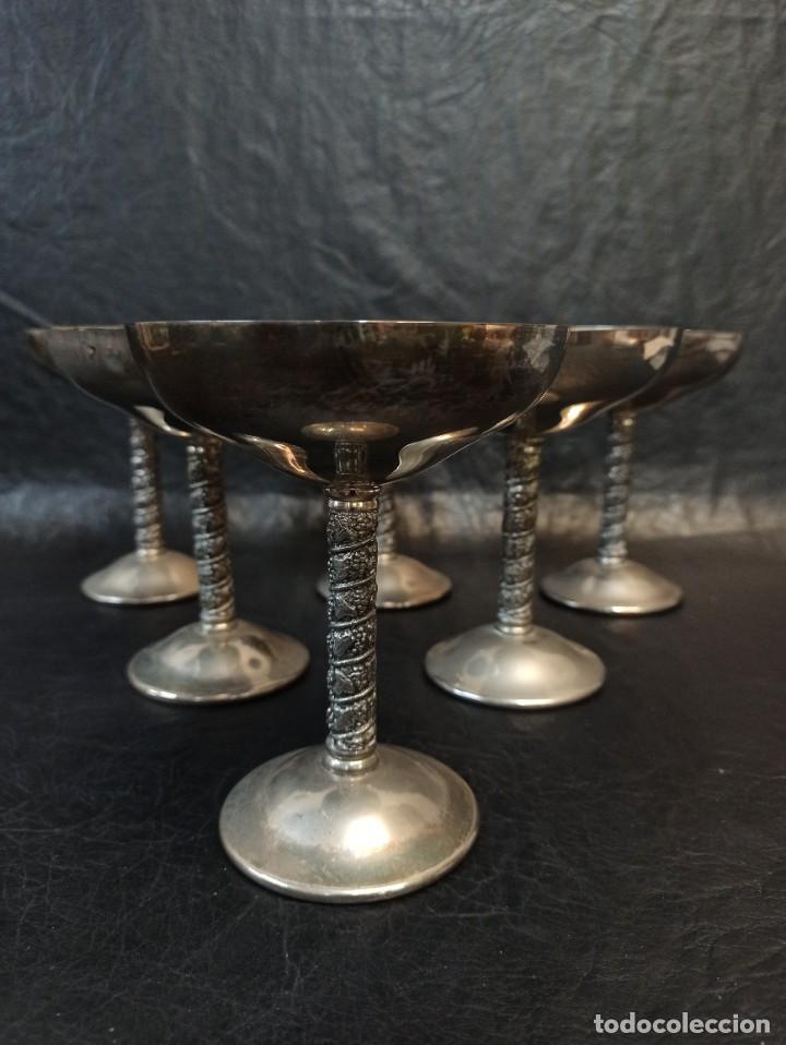 Antig&uuml;edades: 6 copas de metal para postre. C31 - Foto 1