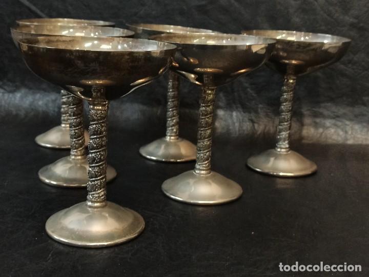 Antig&uuml;edades: 6 copas de metal para postre. C31 - Foto 3