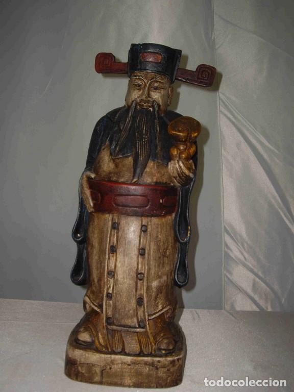 Antig&uuml;edades: SANTON CHINO BOLSA ORO - Foto 1