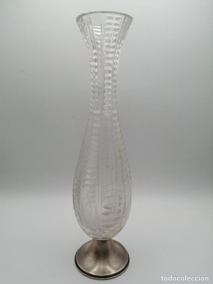 Antig&uuml;edades: Violetero cristal tallado y plata - Foto 1