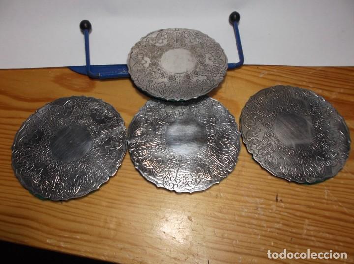Antiques: POZAVASOS DE METAL - LOTE DE CUATRO.