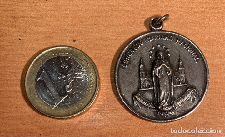 Antigüedades: Medalla, Congreso Mariano de Zaragoza, del año 1954. - Foto 2 - 241113075