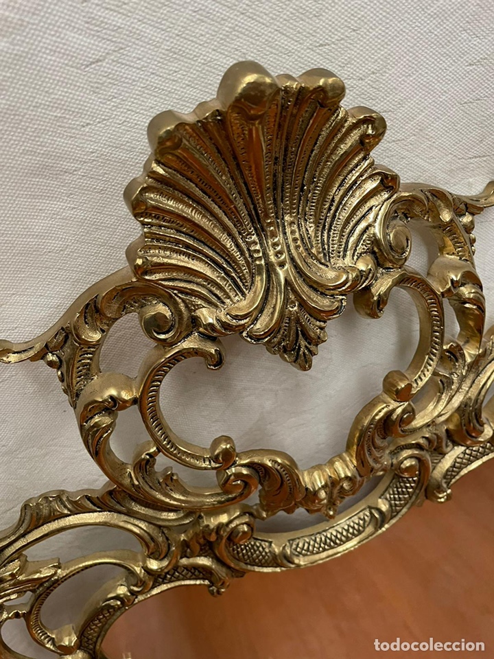 Antig&uuml;edades: Antiguo espejo barroco lat&oacute;n - Foto 3