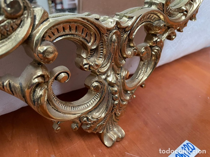 Antig&uuml;edades: Antiguo espejo barroco lat&oacute;n - Foto 4