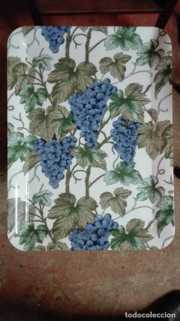 Antig&uuml;edades: Bandeja de pl&aacute;stico con racimos de uvas tintas - Foto 1