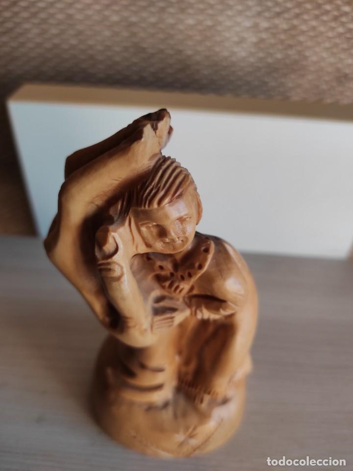 Antig&uuml;edades: Talla madera David 14 cm - Foto 1