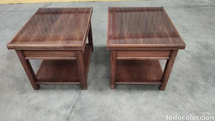 Antig&uuml;edades: MESITAS DE MADERA CON CRISTAL - Foto 8