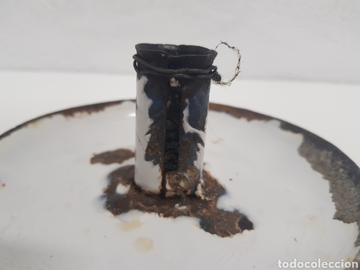 Antig&uuml;edades: Palmatoria hierro esmaltado - Foto 2