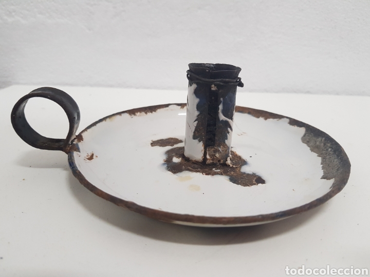 Antig&uuml;edades: Palmatoria hierro esmaltado - Foto 3