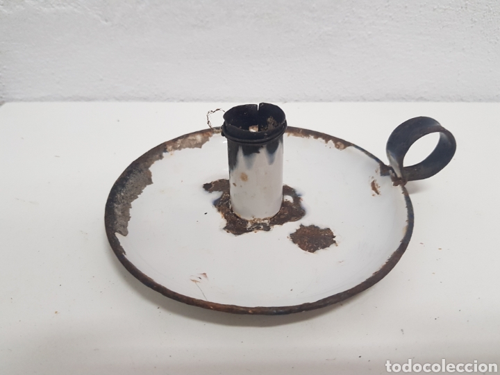 Antig&uuml;edades: Palmatoria hierro esmaltado - Foto 1