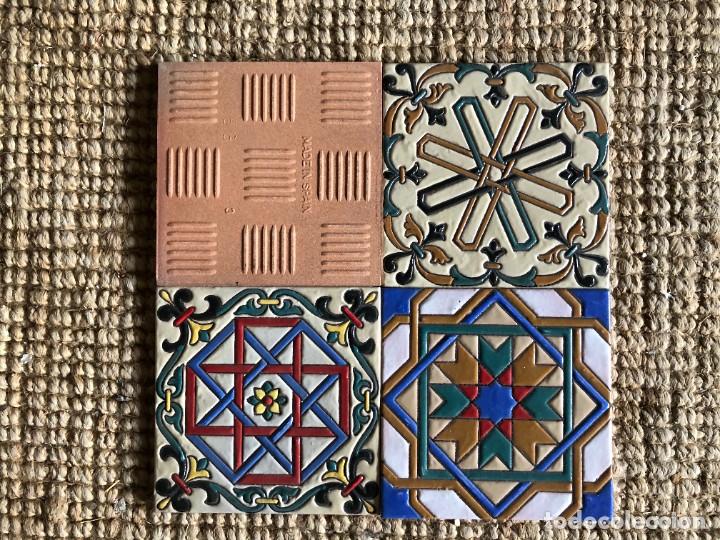 Antig&uuml;edades: CUATRO AZULEJOS CUERDA SECA - Foto 2