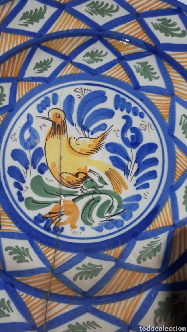 Antig&uuml;edades: Antiguo plato de Manises 31 cm - Foto 4