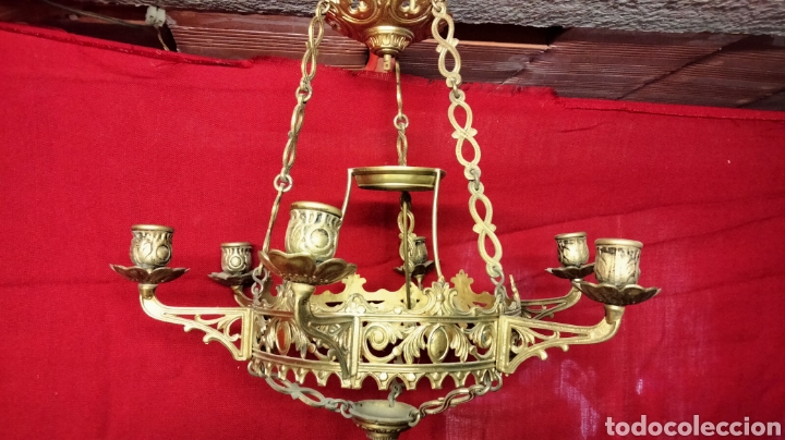 Antig&uuml;edades: LAMPARA BRONCE PARA VELA - Foto 6