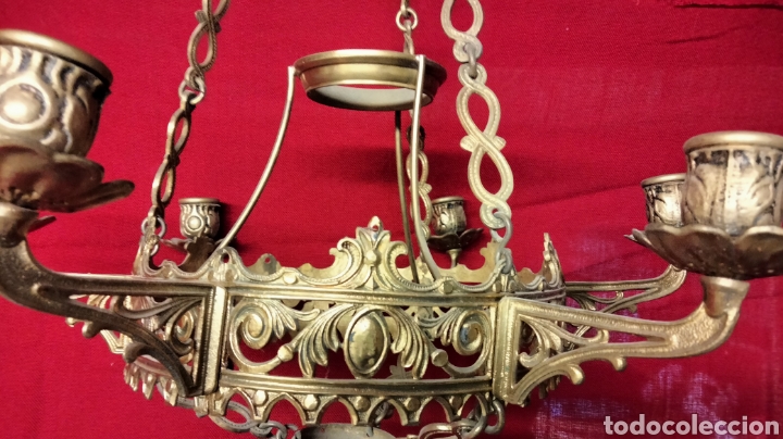 Antig&uuml;edades: LAMPARA BRONCE PARA VELA - Foto 7
