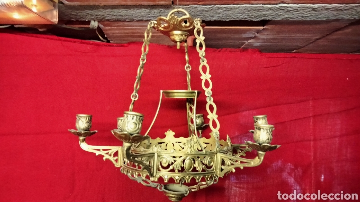 Antig&uuml;edades: LAMPARA BRONCE PARA VELA - Foto 10