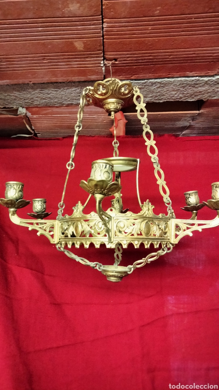 Antig&uuml;edades: LAMPARA BRONCE PARA VELA - Foto 11