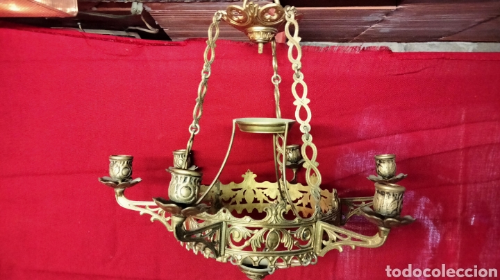 Antig&uuml;edades: LAMPARA BRONCE PARA VELA - Foto 12
