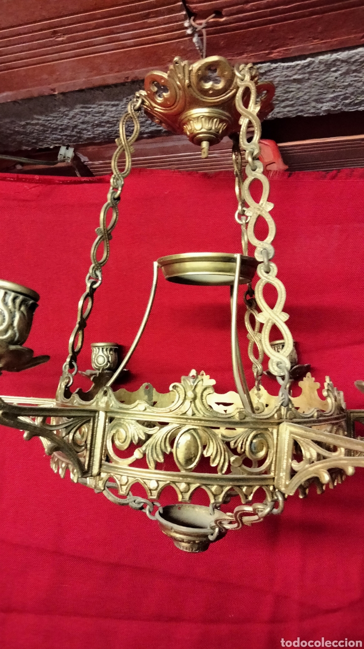 Antig&uuml;edades: LAMPARA BRONCE PARA VELA - Foto 13
