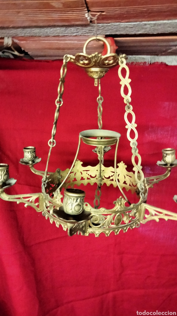 Antig&uuml;edades: LAMPARA BRONCE PARA VELA - Foto 14