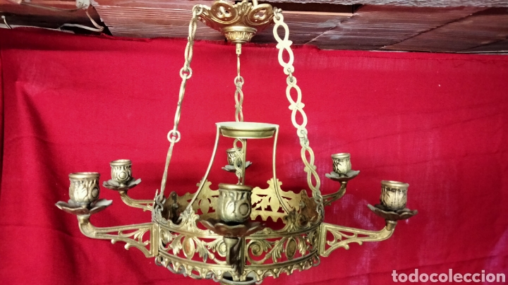 Antig&uuml;edades: LAMPARA BRONCE PARA VELA - Foto 15
