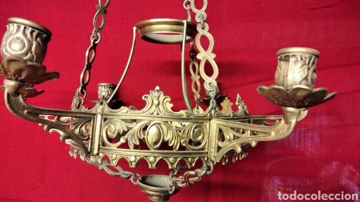 Antig&uuml;edades: LAMPARA BRONCE PARA VELA - Foto 17