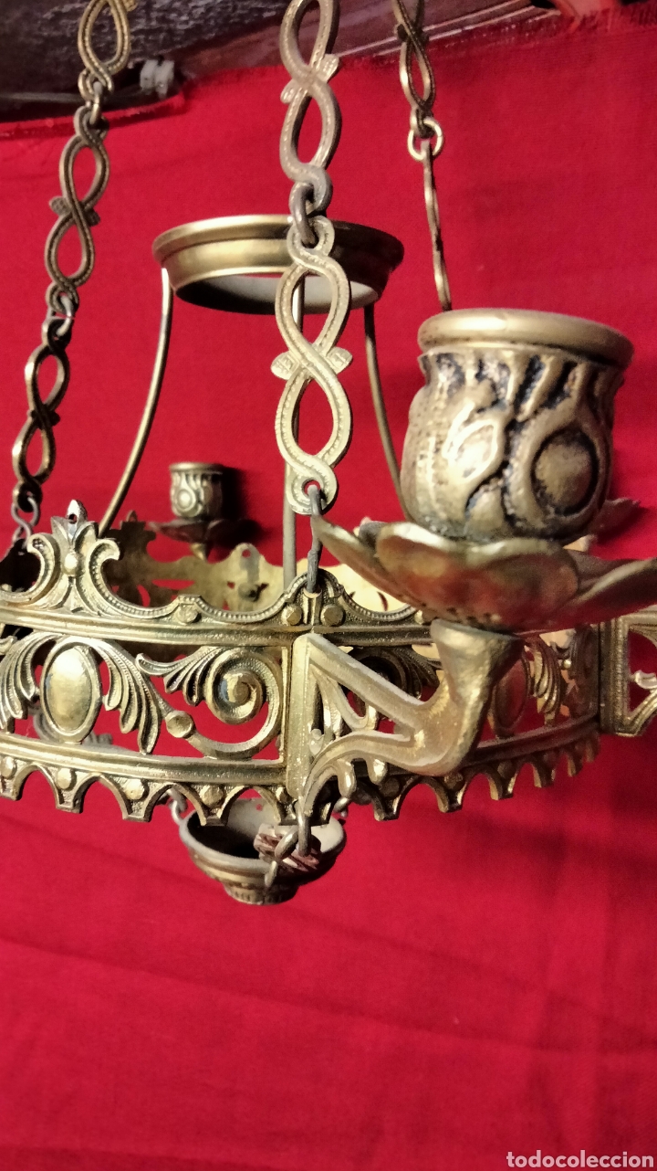 Antig&uuml;edades: LAMPARA BRONCE PARA VELA - Foto 18