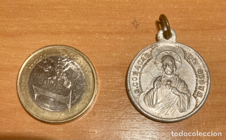 Antigüedades: Medalla Arcángel Gabriel y. Sagrado corazón de Jesús - Foto 2 - 242185285