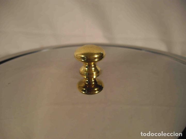 Antig&uuml;edades: SARTEN INOX MANGO DORADO 28 - Foto 4