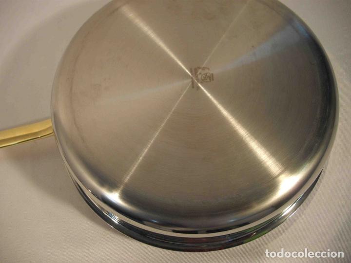 Antig&uuml;edades: SARTEN INOX MANGO DORADO 28 - Foto 6