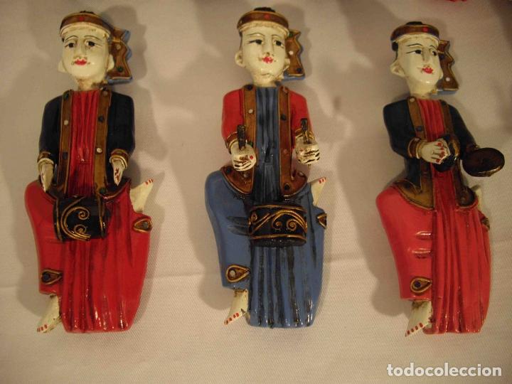 Antig&uuml;edades: CONJUNTO 10 MUSICOS FIGURAS MADERA - Foto 4