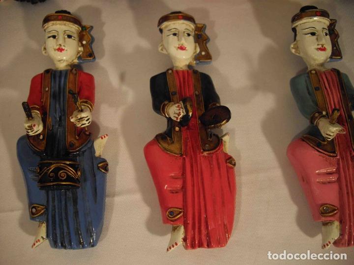 Antig&uuml;edades: CONJUNTO 10 MUSICOS FIGURAS MADERA - Foto 5