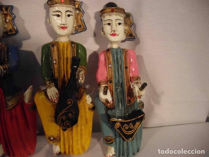 Antig&uuml;edades: CONJUNTO 10 MUSICOS FIGURAS MADERA - Foto 7